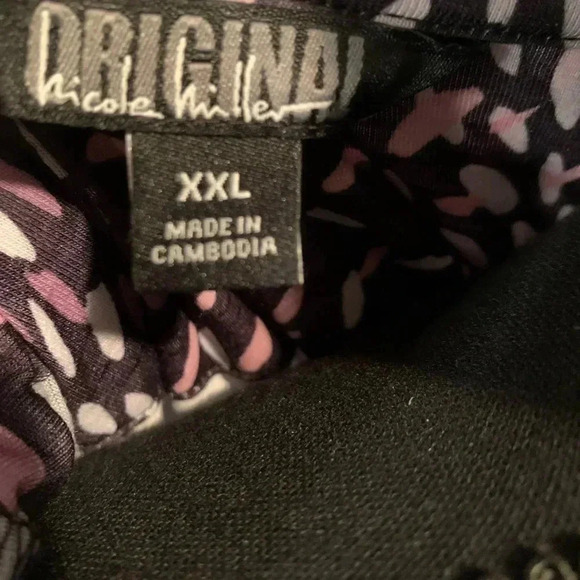 Nicole Miller Multi Colored Black Plus Size Dress Size XXL - Picture 3 of 5